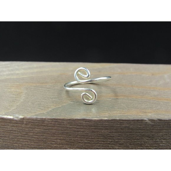 Jewelry - Size 5.25 Sterling Silver Double Swirl Pattern Open Band Ring